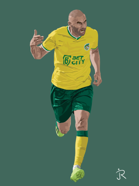 Burak Yilmaz poster van zijn reactie na zijn goal voor Fortuna Sittard tegen Ajax